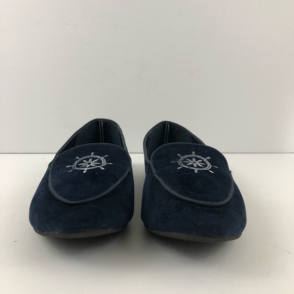 Nautica Shoes Womens 8 Loafers Navy Blue Emblem Slip on Velvet Campanile - Picture 5 of 7